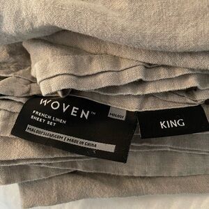 Malouf Natural French Flax Sheet Set — King